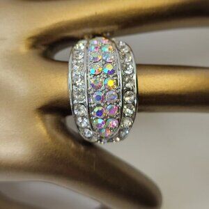 Fashion Crystal Aurora Borealis Ring Size 8
